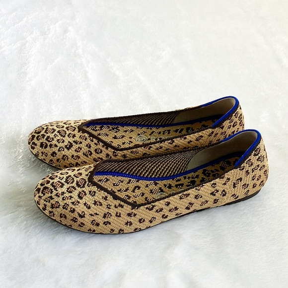 Like New Rothy’s The Flat Round Toe Retired Print Leopard Print Ballet Flats 9.5 - Picture 5 of 12